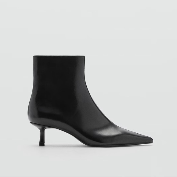 Mango Shoes - NWB Mango Faux Leather Kitten Heel Ankle Boots Size 6.5